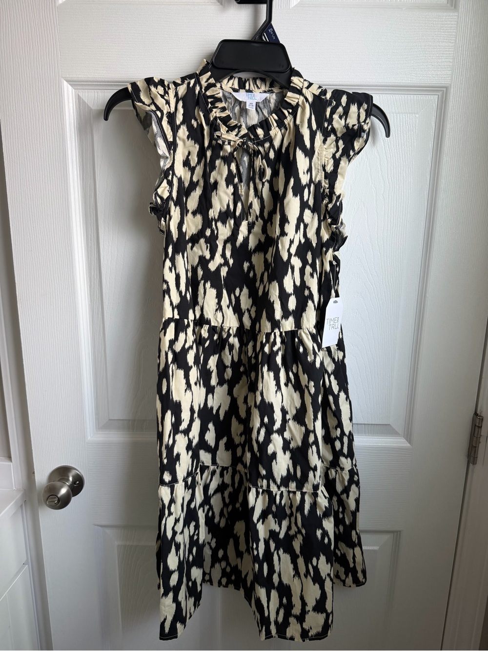 Time and Tru Black & Beige Midi Dress